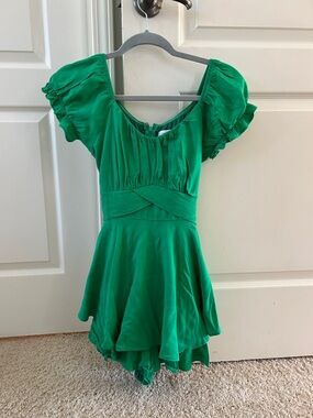 Altar'd State Emerald Green Short Sleeve Romper